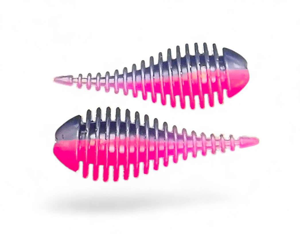 Limestone Softbaits Gilley 2.8-inch soft plastic fishing lure with realistic details and vibrant color for freshwater fishing.
