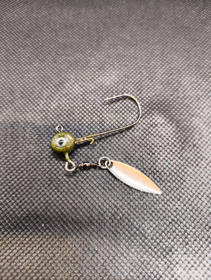 Limestone Softbaits Jiggskalle underspin fishing lure with realistic soft plastic bait and spinning blade for freshwater fishing.