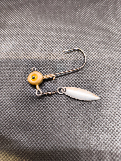 Limestone Softbaits Jiggskalle underspin fishing lure with realistic soft plastic bait and spinning head for freshwater fishing.