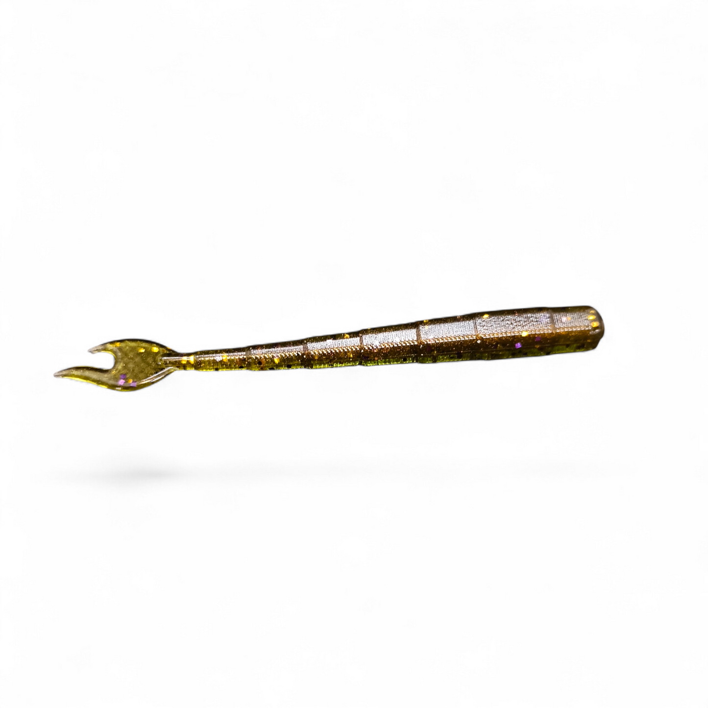 Limestone Softbaits Flaming Ned 4-inch soft plastic fishing lure in fiery orange with textured body for bass fishing.