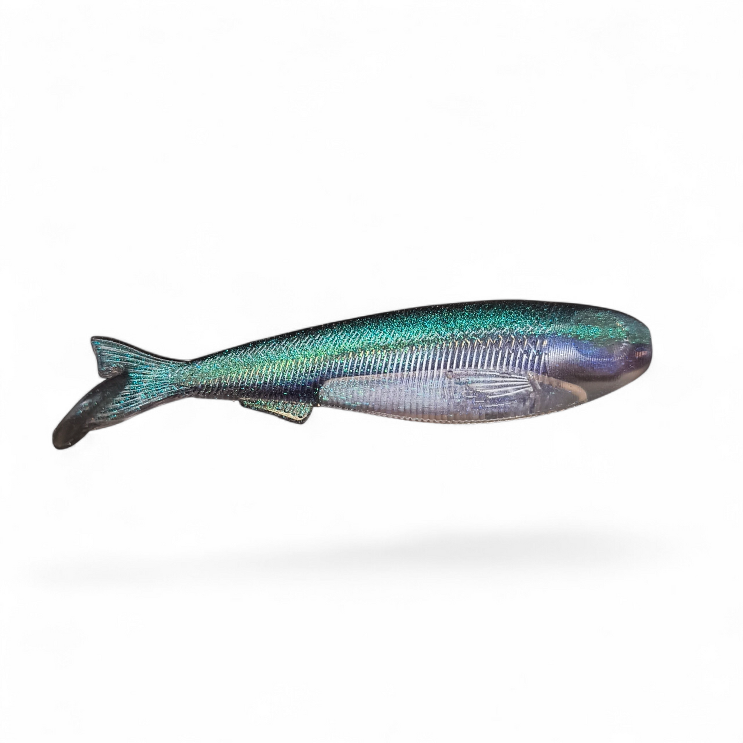 Limestone Softbaits 3.3-inch Slaybait swimbait in natural fish-like colors, showcasing its realistic design and soft textured body.