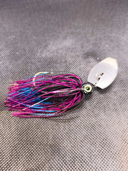 Limestone Softbaits ShadShaker chatter bait with green and black skirt, designed for fishing lures and bass fishing.