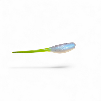 Limestone Softbaits 3" Slayer finesse bait in natural color, designed for fishing with realistic soft plastic lure appearance.