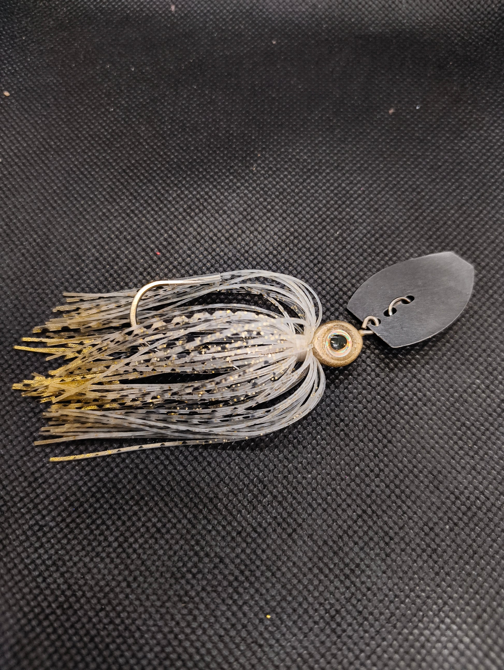 Limestone Softbaits ShadShaker chatter bait with soft plastic shad lure attached, ideal for fishing and bass bait applications.